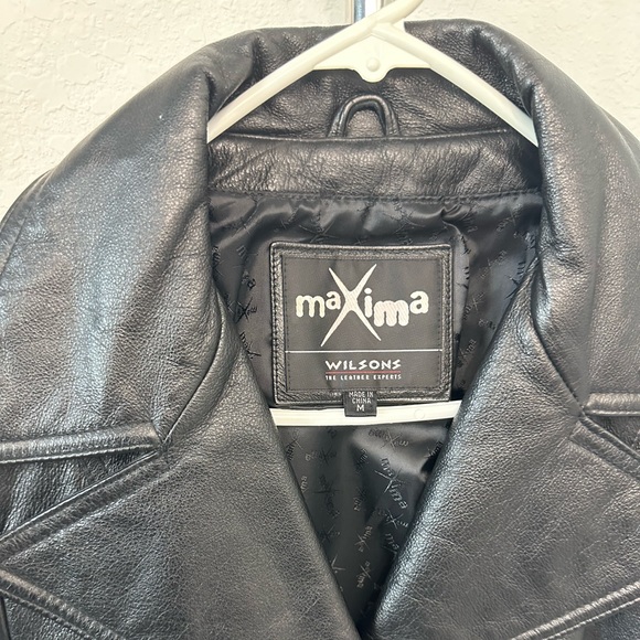 Wilson Maxima Genuine Leather Black Coat Size M - Picture 4 of 6